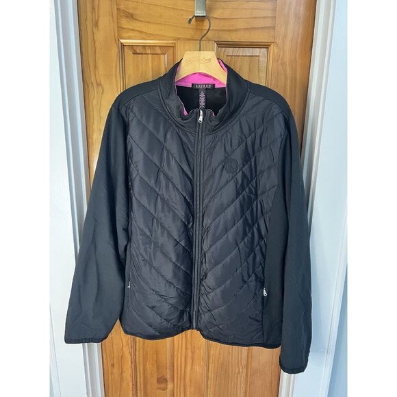 Lauren Ralph Lauren Jackets & Blazers - LRL- Active Jacket Womens 3X Full Zip Black Quilted Classic Equestrian Stretch